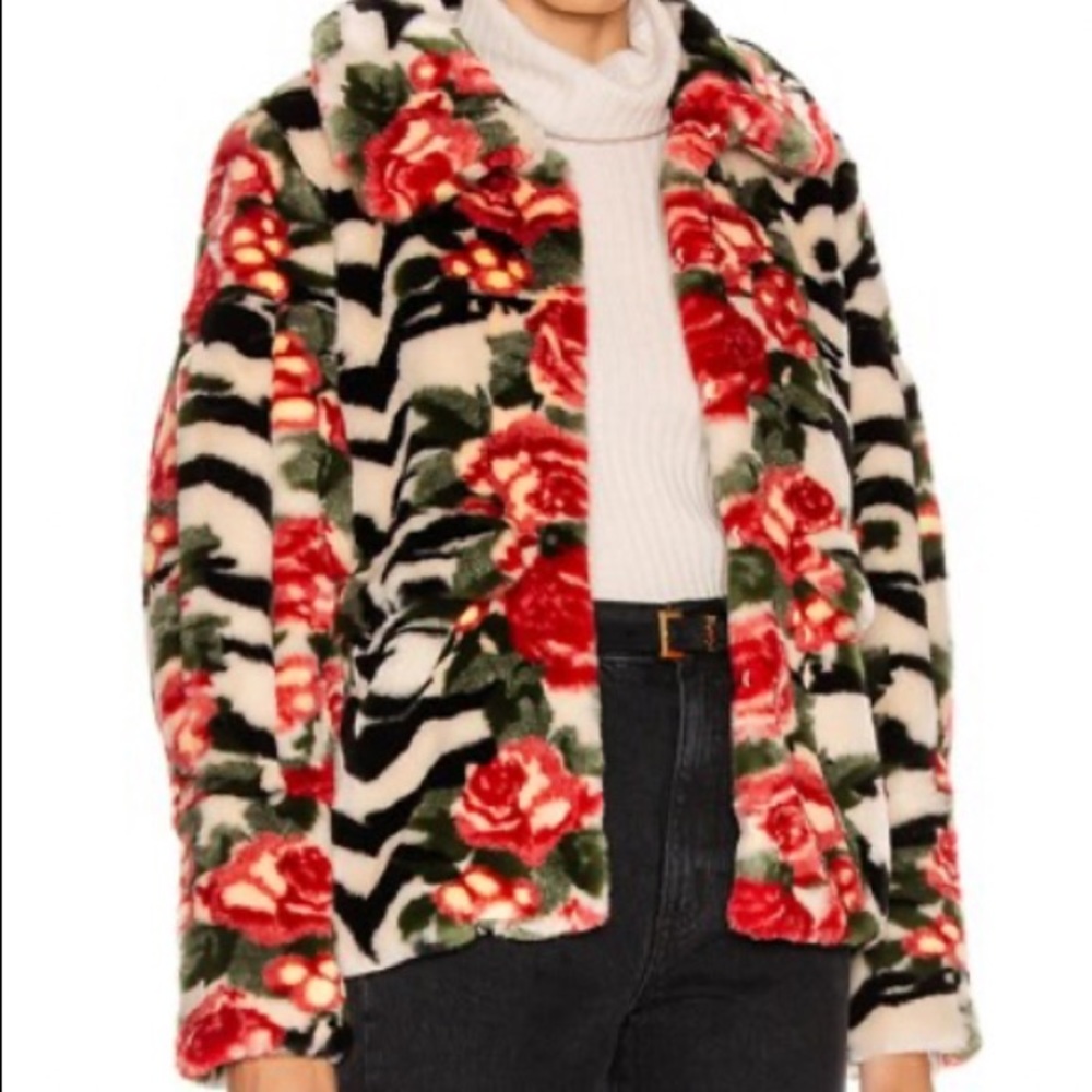 Shrimps Zio Faux Fur Coat, Tiger Rose, UK 6, US 2 - Picture 12 of 16
